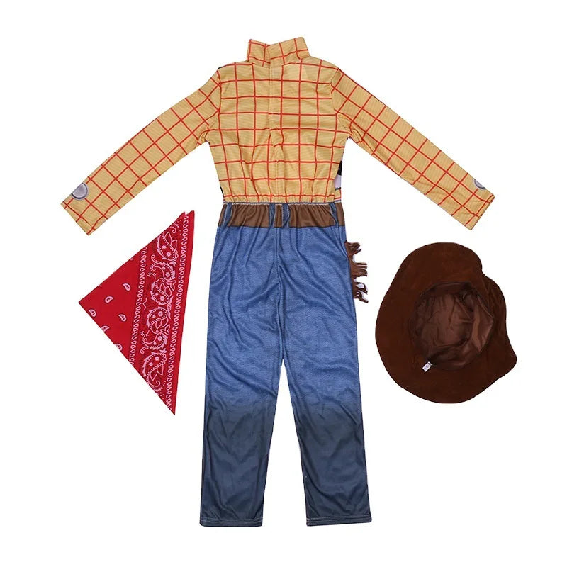 Child Boy Cowboy Woody The Western Sheriff Kids Fancy Dress Halloween Carnival Party Cosplay Costume Kindergarden Performance