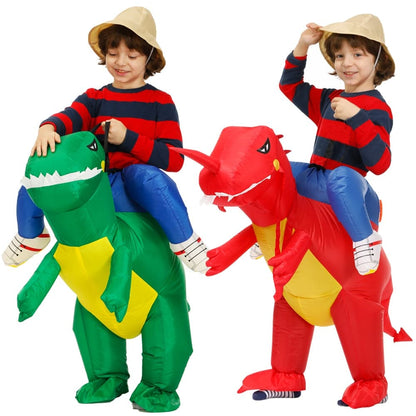 Kids Child Inflatable Dinosaur Costume Anime Mascot Dress Suit Halloween Purim Christmas Party Cosplay Costumes for Boys Girls