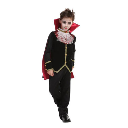 Kids Child Scary Gothic Boys Vampire Dracula Costumes Halloween Purim Carnival Role Play Horrible Party Dress Up Umorden