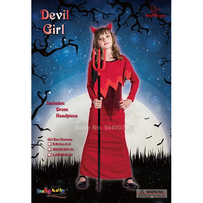 Halloween Cosplay Costume for Kid Girls Scary Vampire Demon Carnival Horror Devil Disguise Fancy Dress Performance Clothing Robe