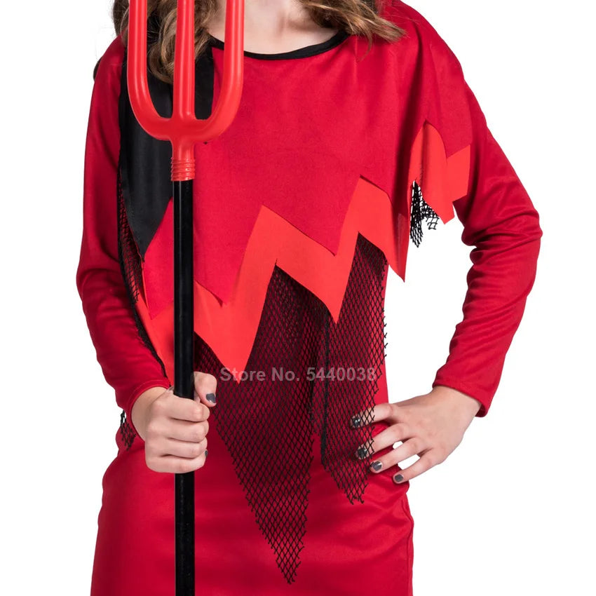 Halloween Cosplay Costume for Kid Girls Scary Vampire Demon Carnival Horror Devil Disguise Fancy Dress Performance Clothing Robe