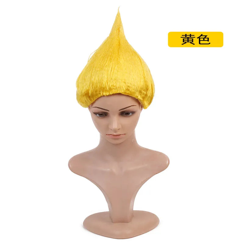 Carnival Women Wig Red Flame Flaming Hair Hat Birthday Party Funny Cosplay Hats Headwear Headgear Headdress For Festival