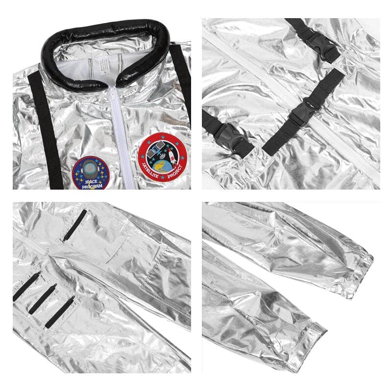 Silver Astronaut Costume Cosplay Men Women Costume Jumpsuits Astronaut Space Suit Adult Cosplay Costumes