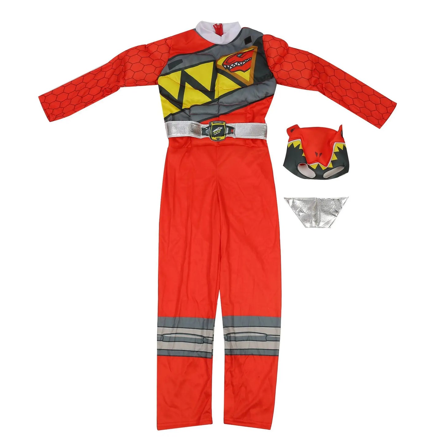 Red Power Rangers Dinosaur Charge Boys Muscle Costume Fancy Dress Halloween Carnival Party Costumes For Kids Size XS To L