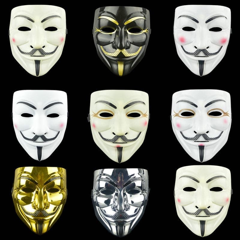 Halloween V for Vendetta Mask: Movie Anonymous Cosplay for Adults