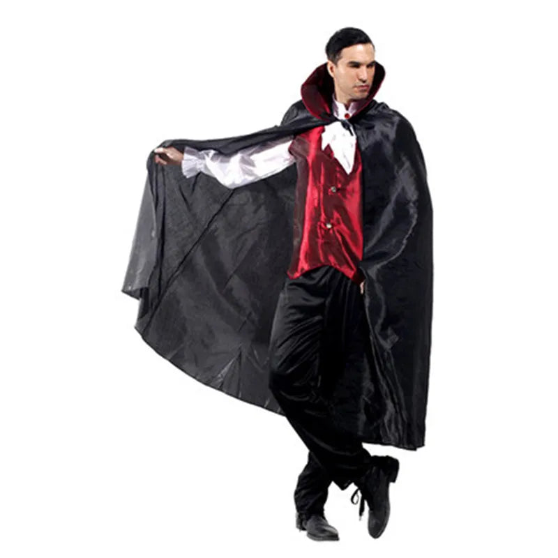 Free Shipping Adult Man Vampire Costume for Halloween Masquerade Party Ghost Devil Fancy Dress Cosplay Clothes with Cloak