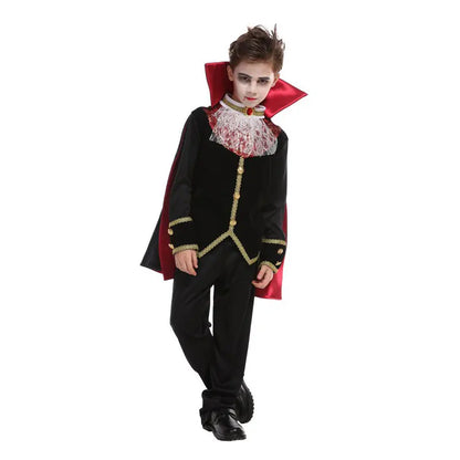 Kids Child Scary Gothic Boys Vampire Dracula Costumes Halloween Purim Carnival Role Play Horrible Party Dress Up Umorden