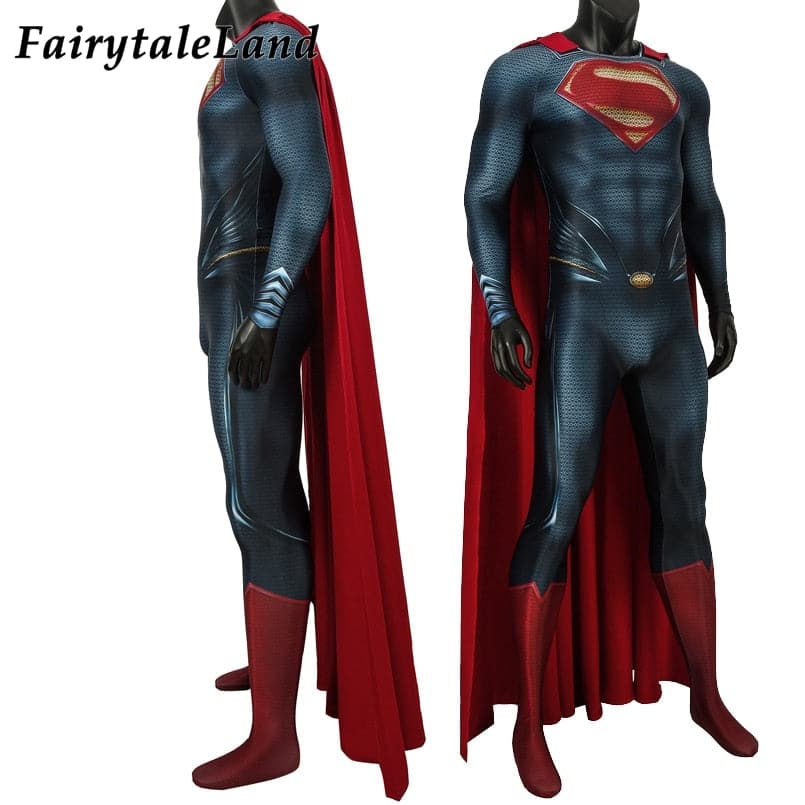 Newest Adult Superhero Cosplay Halloween Carnival Costume 3D Printing Hero Spandex Jumpsuit Red Cape Fancy Bodysuit