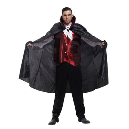 Free Shipping Adult Man Vampire Costume for Halloween Masquerade Party Ghost Devil Fancy Dress Cosplay Clothes with Cloak