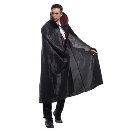 Free Shipping Adult Man Vampire Costume for Halloween Masquerade Party Ghost Devil Fancy Dress Cosplay Clothes with Cloak