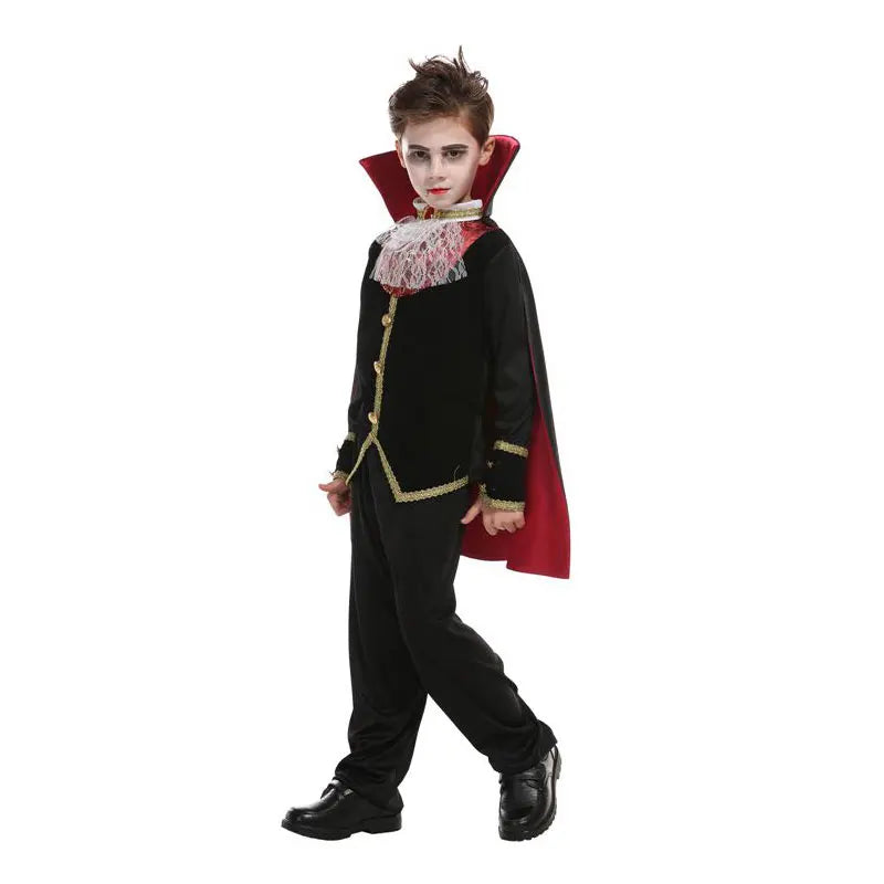 Kids Child Scary Gothic Boys Vampire Dracula Costumes Halloween Purim Carnival Role Play Horrible Party Dress Up Umorden