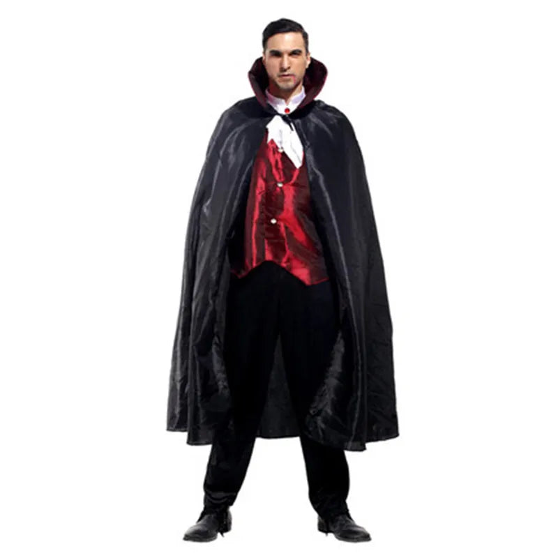 Free Shipping Adult Man Vampire Costume for Halloween Masquerade Party Ghost Devil Fancy Dress Cosplay Clothes with Cloak