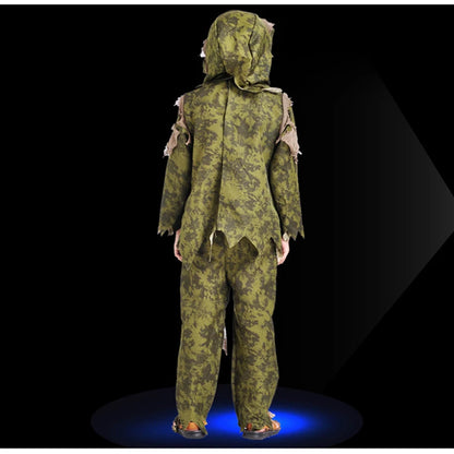 Scary Swamp Monster Thing Halloween Terror Carnival Cosplay Costumes for Kids Horrible Viscera Clothing Ghost Zombie Camouflage