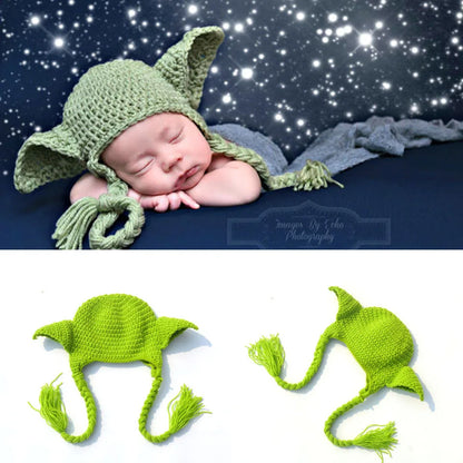 5pcs/Set New Baby Yoda Children Clothes Set Crochet Yoda Costume Newborn Baby Yoda Photography Props Cartoon Clothing For Baby