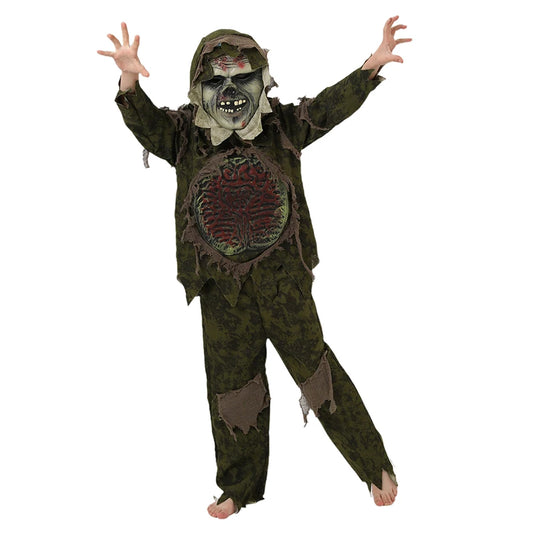 Scary Swamp Monster Thing Halloween Terror Carnival Cosplay Costumes for Kids Horrible Viscera Clothing Ghost Zombie Camouflage