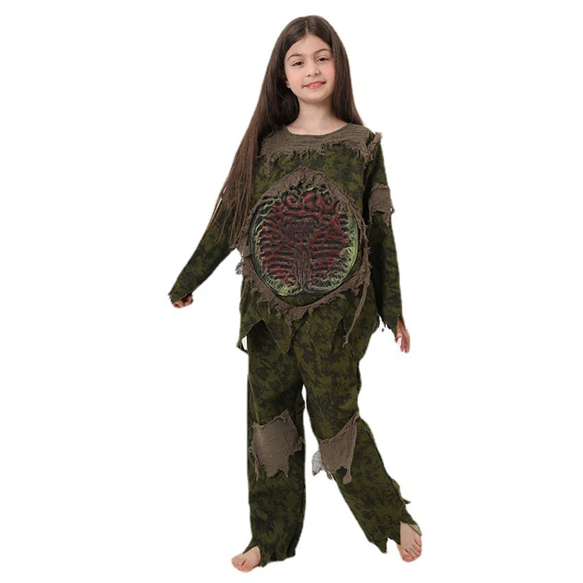 Scary Swamp Monster Thing Halloween Terror Carnival Cosplay Costumes for Kids Horrible Viscera Clothing Ghost Zombie Camouflage