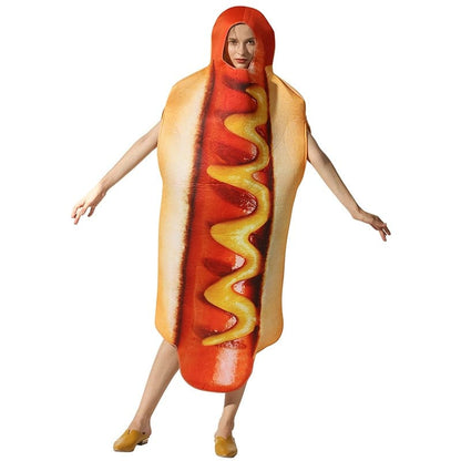 Adult Kids Funny 3D Print Hot Dog Costumes: Halloween Men