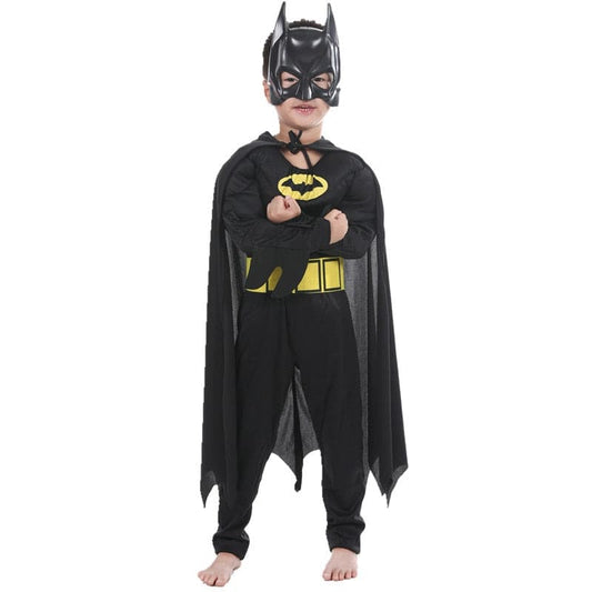 Kids Boys Muscle Costumes with Mask Cloak Movie Character Superhero Cosplay Halloween Party Role Play
