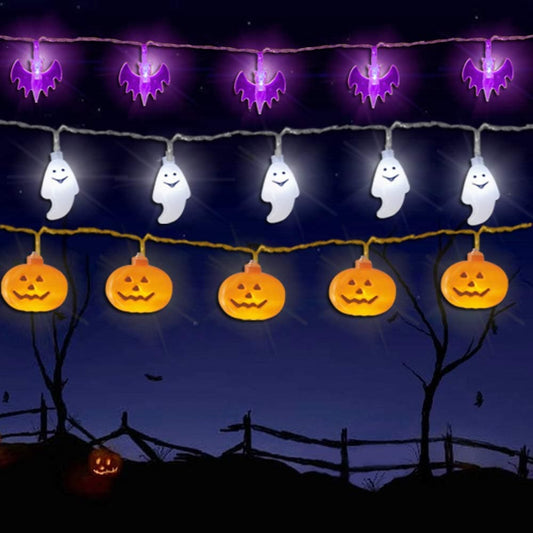 10/20 LED Halloween Pumpkin Spider Bat Skull String Light Lamp Home Garden Party Outdoor Halloween Decoration Lantern Light