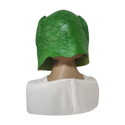 Eraspooky 2020 HOT Funny Green Fish Head Masks Cosplay Halloween Costume For Adult Purim Xmas Party Props Animal Latex Headgear