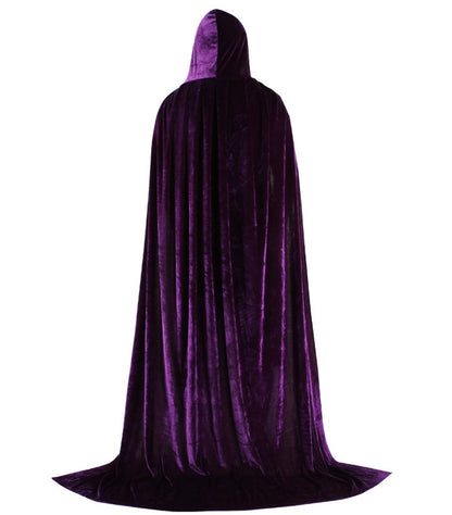 Halloween Witch Wizard Cosplay Costume Hood Cloak Adult Kids Satin Medieval Cape Shawl Vampire Devil Cosplay Clothing Long Robe