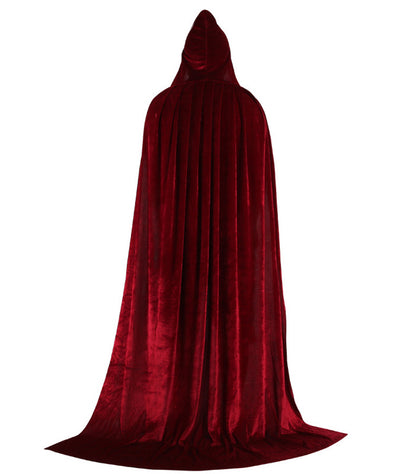 Halloween Witch Wizard Cosplay Costume Hood Cloak Adult Kids Satin Medieval Cape Shawl Vampire Devil Cosplay Clothing Long Robe