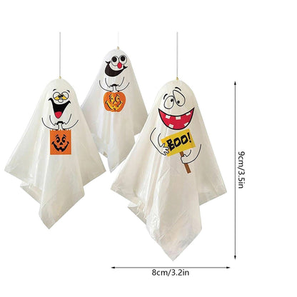 3pcs Halloween Hanging Ghosts: Spooky Party Dress Up