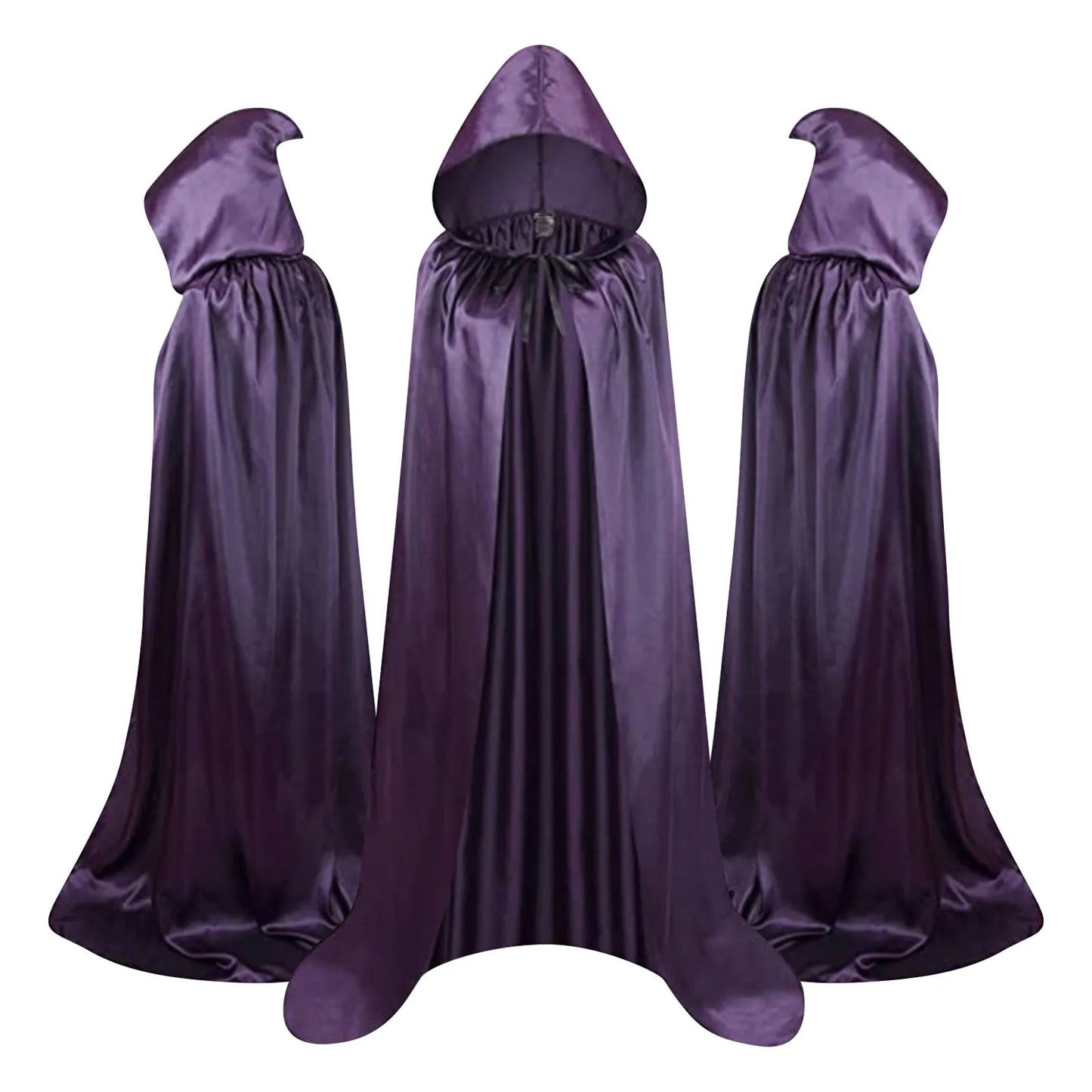 Halloween Cape Stand-up Tie Hood Death Cape Cloak Black Cape