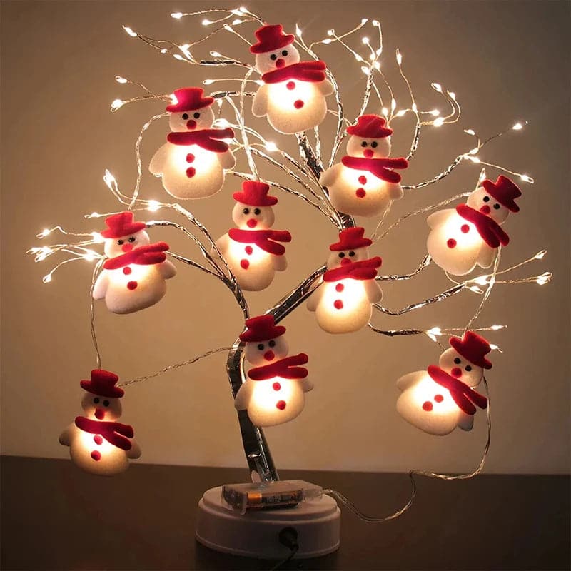 Christmas Snowman LED Garland String Lights Merry Christmas Decor for Home Cristmas Tree Elk Ornament Happy New Year Gifts