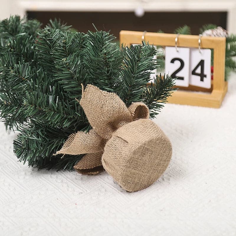 60/50/40CM Decorative Mini Christmas Tree PVC New Year 2024 Xmas Tree for Home Party Desktop Windows Ornaments Kids Cute Gifts