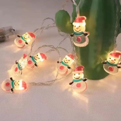 USB 10L Christmas Light String Santa Claus Snowman Elk Fairy Light String Christmas Tree Lights String New Year Party Home Decor