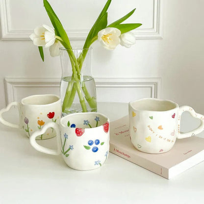 Cute Ceramic Coffee Mugs - Love Handle Cups for a Refreshing Morning