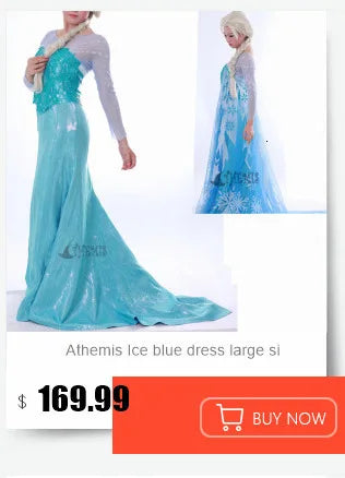 Athemis Movie Ice  Anna Cosplay Dress Princess Coronation Cosplay Costume Custom Made Size Suit Necklace For Halloween Game