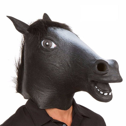 Cosplay Horse Head Mask Halloween Party Decoration Latex Animal Costume Theater Prank Crazy Festival Halloween Decor Accessories