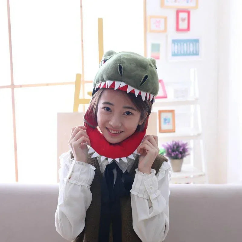 Cap Decor Coronet Headgear Headdress Funny Shark Dinosaur Toys PP Cotton Doll Cute Plush Toy Adult Plushs Hat