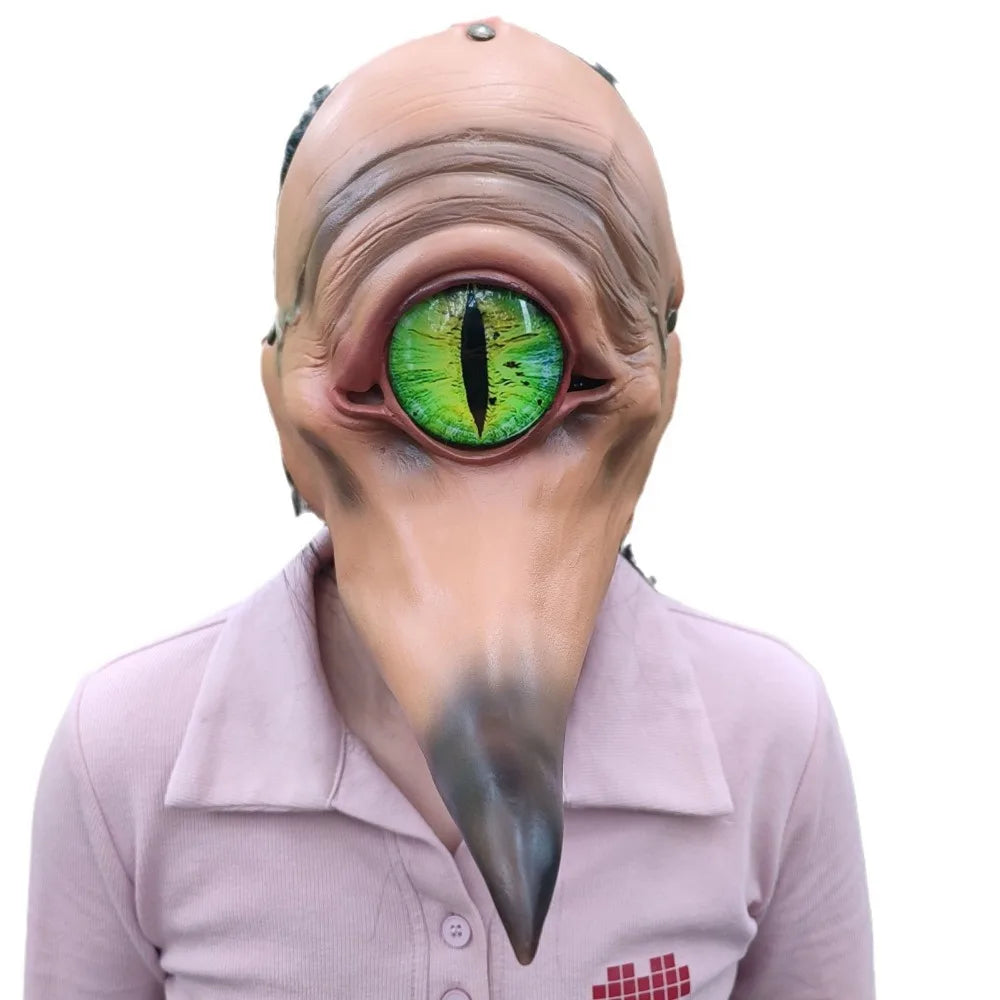 New Funny One-eyed Monster Long-billed Monster Bird Halloween Latex Half-face Mask Party Scary Mask