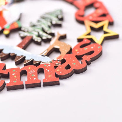 Christmas decorations Wooden pendants Christmas hollowed-out letters hanging decorations Christmas decorations elf on the shelf