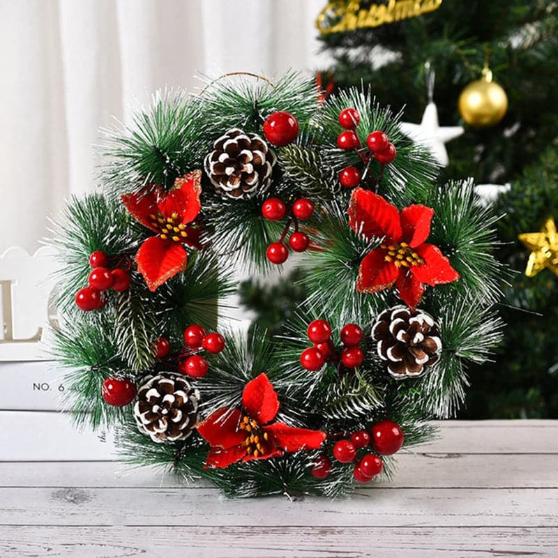 Christmas Decoration Garland Handmade Simulation Christmas Wreath Door Hanging Window Props Exquisite High Quality Home Decor
