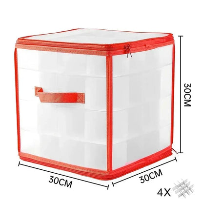 Translucent PP Christmas Ornament Storage Box 64 Grids Christmas Ball Storage Containers Holiday Xmas Ornaments Organizer