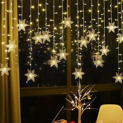 4M Christmas Lights Snowflake String Lights Fairy Lights Waterproof Star LED Lamp for Home Christmas Tree Garden Decor New Year
