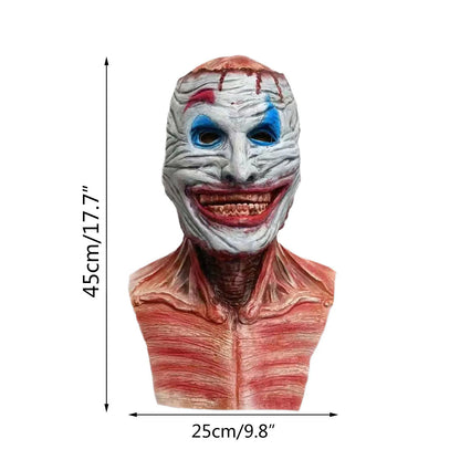 2024 New Halloween Double Rip Mask Bloody Scary Skeleton Latex Mask Scary Cosplay Party Mask Halloween Prop