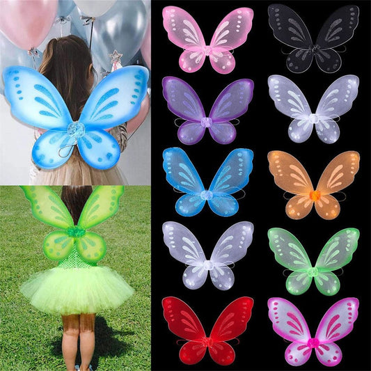 Girls Butterfly Fairy Wings: Sparkle Princess Party Costume Accessory