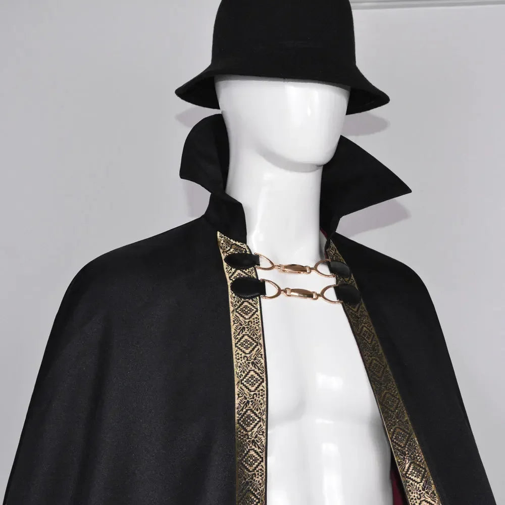 Halloween Vampire Costume Adult  Dracula Devil  Witch Cosplay Cape Medeival Gothic Steampunk Death Cloak Metal Chain