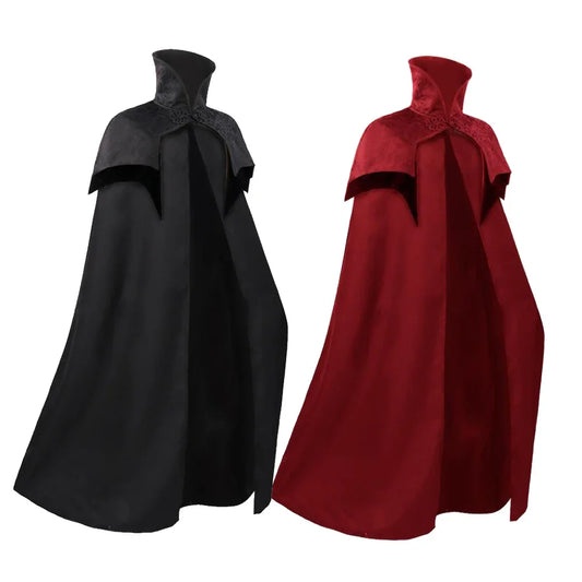 Cosplay Halloween Medieval Men's Steampunk Noble Gothic Long Cloak Big Hem Vampire Cape Darcula Poncho Carnival Dress Up Party