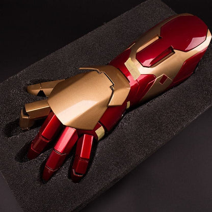 Hot Mk43 Avengers Marvel 1:1 Iron Man Glowing Arm Gloves Cosplay Performance Props Wearable Figure Toys Gifts