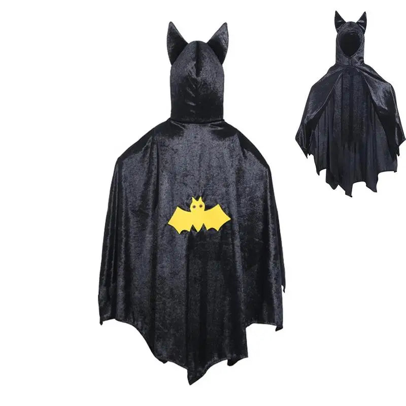 Kids Bat Cape Exquisite Hero Dress Up For Halloween Black Cloak Wings Hooded Cape Kids Bat Vampire Wings For Kids