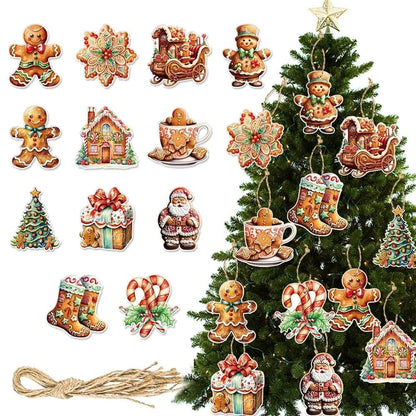 6-12pcs Gingerbread Man Ornaments Xmas Tree Hanging Pendant 2023 Merry Christmas Decorations Home 2024 New Year DIY Charms Gift