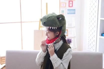 Cap Decor Coronet Headgear Headdress Funny Shark Dinosaur Toys PP Cotton Doll Cute Plush Toy Adult Plushs Hat