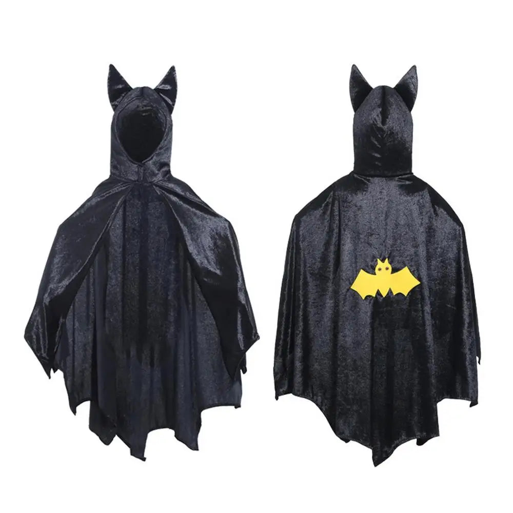 Kids Bat Cape Exquisite Hero Dress Up For Halloween Black Cloak Wings Hooded Cape Kids Bat Vampire Wings For Kids