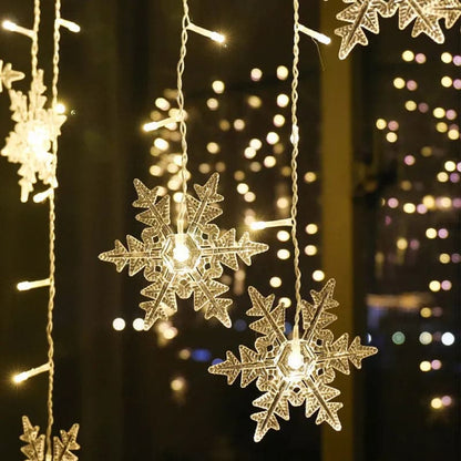 4M Christmas Lights Snowflake String Lights Fairy Lights Waterproof Star LED Lamp for Home Christmas Tree Garden Decor New Year